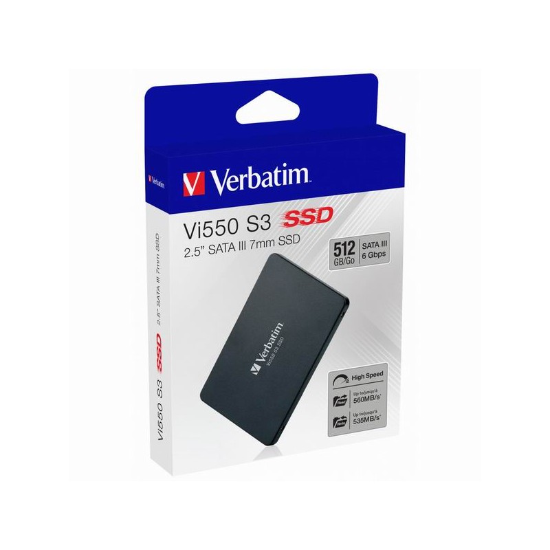 VERBATIM SSD Vi550 S3 512GB SATA III, 2.5” W 535/ R 560 MB/s