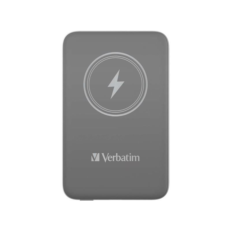VERBATIM Powerbanka Charge 'n' Go, Magnetická, 10000 mAh, USB-C, Šedá