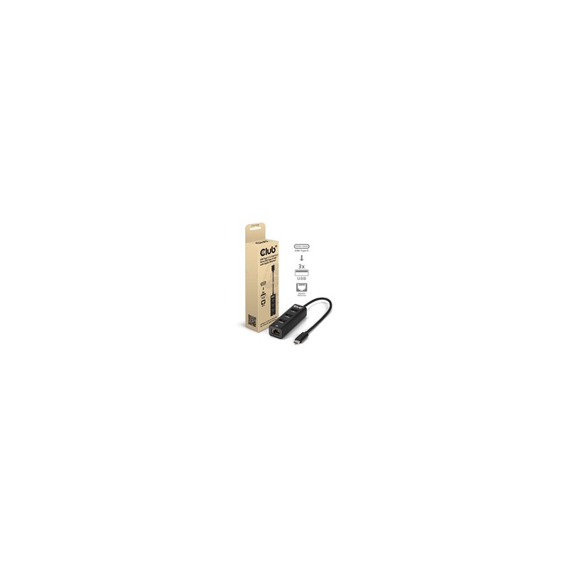Club3D Dokovací stanice USB-C 4v1, 3xUSB, 1xRJ45, černá