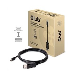 Club3D Adaptér mini DisplayPort 1.4 na DisplayPort 1.4, HBR3 8K60Hz/4K120Hz (M/M), 2m