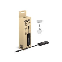 Club3D hub MST USB-C na 3xHDMI, Single: 8K30Hz, Triple: 4K60Hz