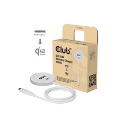 Club3D Bezdrátová nabíječka, 1x Qi2 25W, MagSafe, Qi certifikováno, bílá
