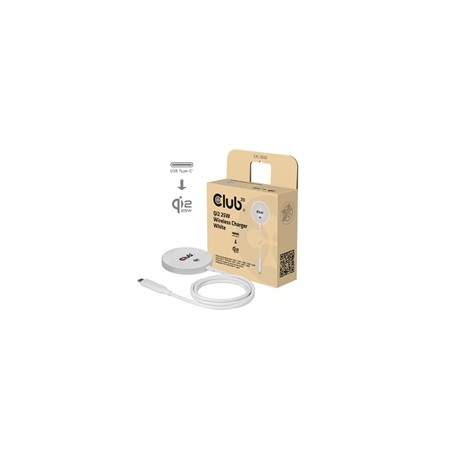 Club3D Bezdrátová nabíječka, 1x Qi2 25W, MagSafe, Qi certifikováno, bílá