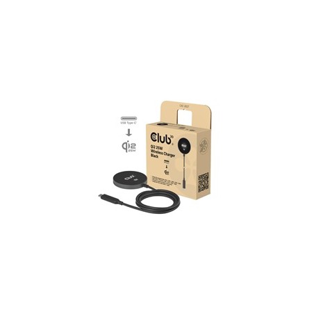 Club3D Bezdrátová nabíječka, 1x Qi2 25W, MagSafe, Qi certifikováno, černá