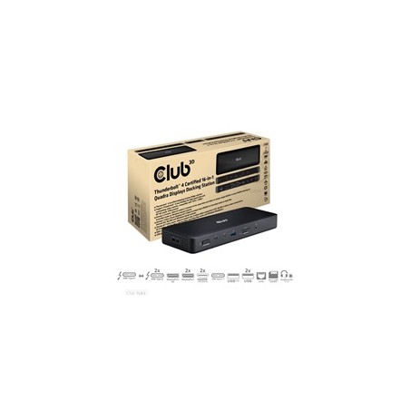 Club3D Dokovací stanice USB-C 16v1, 3xDP, 2xHDMI, 1xUSB-C, 3xUSB, 1xRJ45, 1x3.5mm, černá