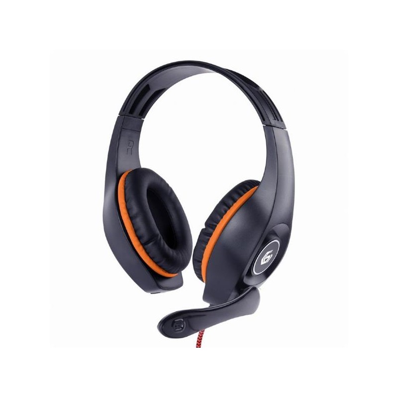 GEMBIRD sluchátka s mikrofonem GHS-05-O, gaming, černo-oranžová, 1x 4-pólový 3,5mm jack