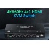 PREMIUMCORD HDMI switch, 4K@60Hz HDMI2.0 KVM 4:1, s dálkovým ovladačem