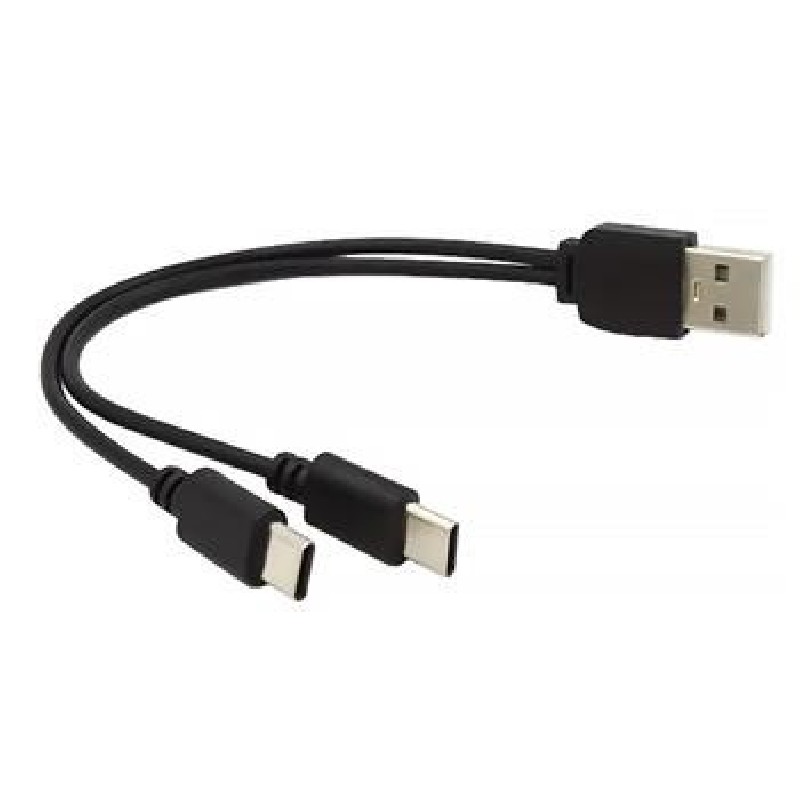 PREMIUMCORD Nabíjecí kabel USB 2.0, 2xUSB-C na USB, 15cm, černá