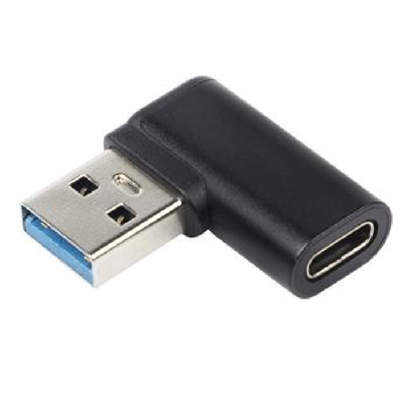 PremiumCord USB redukce USB-C - USB3.0 typ A (F/M), zahnutá 90°
