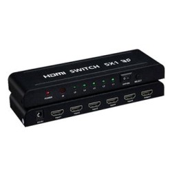 PREMIUMCORD HDMI switch 5:1 kovový s dálkovým ovladačem a napájecím adaptérem