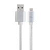 GEMBIRD Kabel MicroUSB - USB, opletený, stříbrný, 180cm