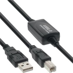 PREMIUMCORD USB 2.0 repeater a propojovací kabel A/M-B/M 20m