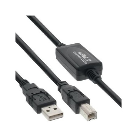 PREMIUMCORD USB 2.0 repeater a propojovací kabel A/M-B/M 20m