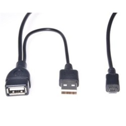 PREMIUMCORD USB redukce kabel USB A/female+USB A/male - Micro USB/male OTG
