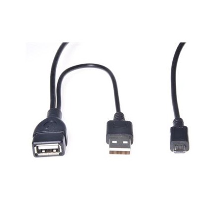 PREMIUMCORD USB redukce kabel USB A/female+USB A/male - Micro USB/male OTG