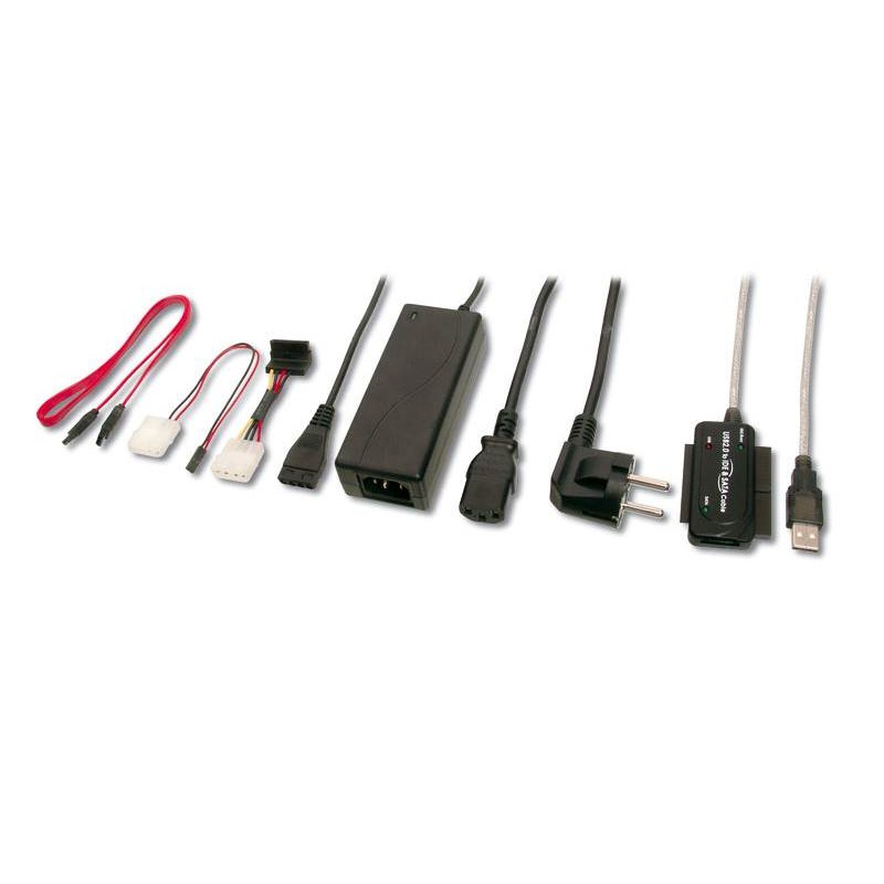 PREMIUMCORD USB 2.0 - IDE + SATA adapter s kabelem a přídavným zdrojem