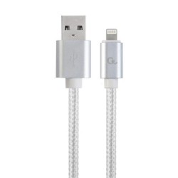 GEMBIRD Kabel USB 2.0 Lightning (IP5 a vyšší) nabíjecí a synchronizační kabel, opletený, 1,8m, stříbrný, blis