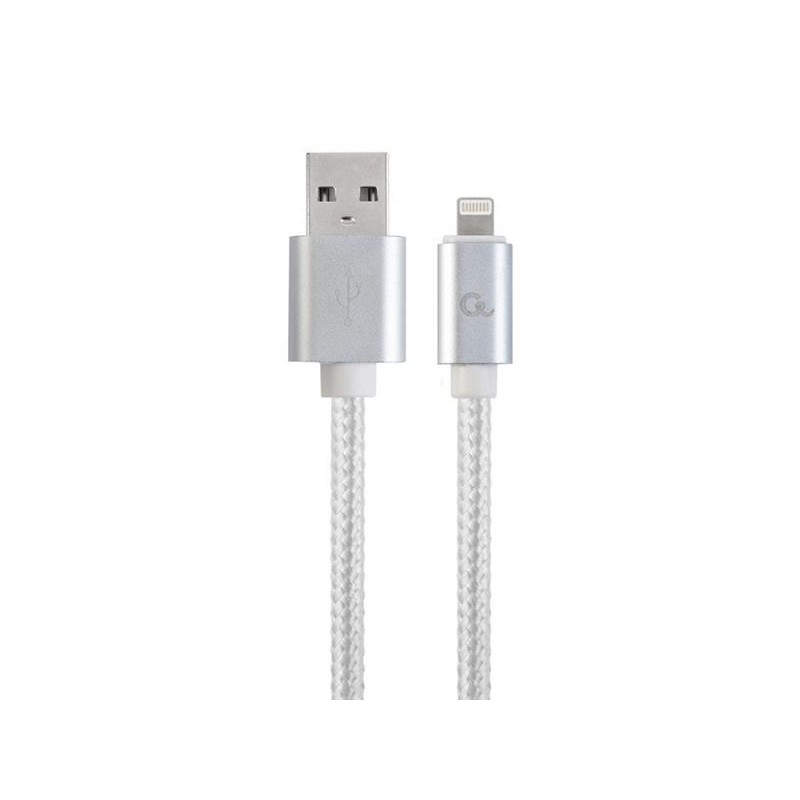 GEMBIRD Kabel USB 2.0 Lightning (IP5 a vyšší) nabíjecí a synchronizační kabel, opletený, 1,8m, stříbrný, blis