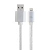 GEMBIRD Kabel USB 2.0 Lightning (IP5 a vyšší) nabíjecí a synchronizační kabel, opletený, 1,8m, stříbrný, blis