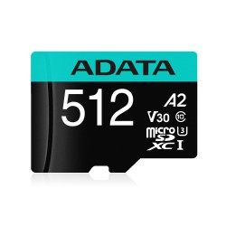ADATA MicroSDXC karta 512GB Premier Pro UHS-I V30S (R:100/W:80 MB/s) + SD adaptér