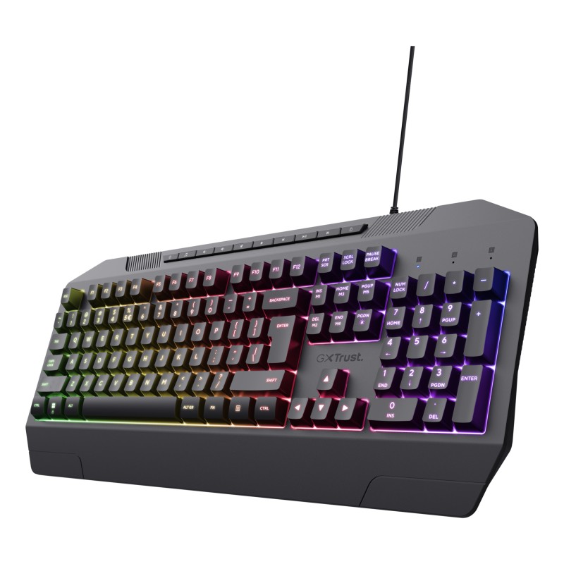 TRUST herní klávesnice GXT836 EVOCX, membránová, USB, US