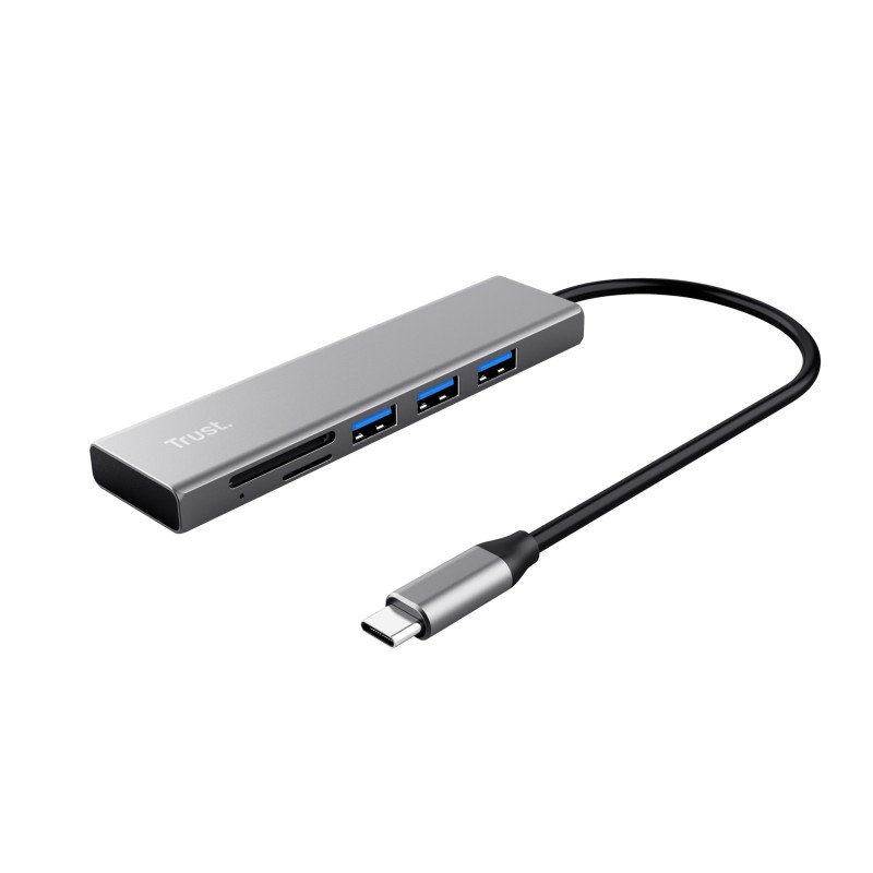 TRUST rozbočovač HALYX, Fast USB-C Hub & Card reader