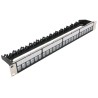 19" modulární stíněný patch panel XtendLan 24port, 4x vyjímatelný modul, černý