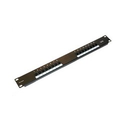 19" Patch panel XtendLan 16port, UTP, Cat5E, 30µm, duální svorkovnice, černý