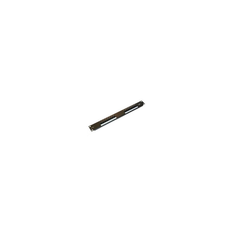 19" Patch panel XtendLan 16port, UTP, Cat5E, 30µm, duální svorkovnice, černý