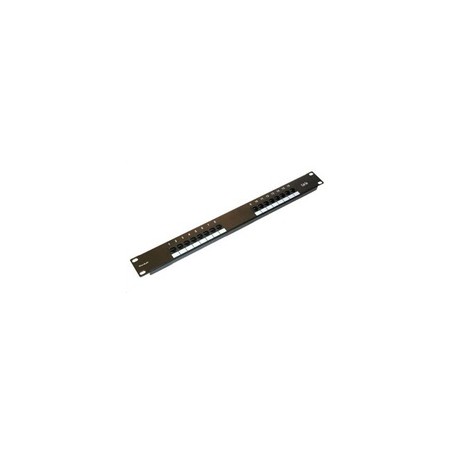 19" Patch panel XtendLan 16port, UTP, Cat5E, 30µm, duální svorkovnice, černý