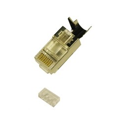 Konektor STP RJ45 (8p8c), Cat6A/Cat7, skládaný, drát (prodej po 10 ks)