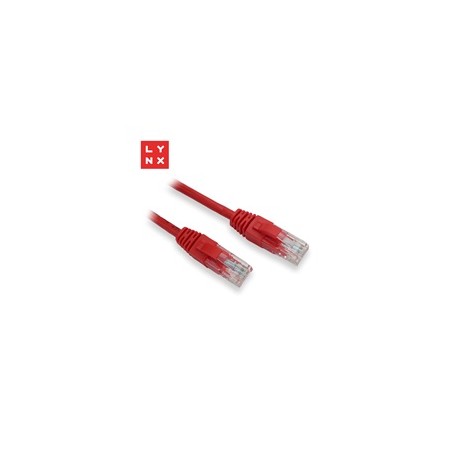 LYNX UTP patch kabel Cat5e, PVC, CCA, 1m, červený (balení obsahuje 10ks)