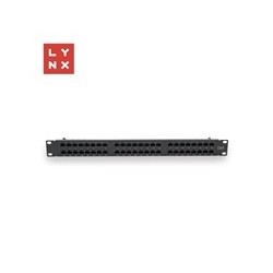 LYNX 19" patch panel 48-port, UTP Cat6, 50µ, nestíněný, černý