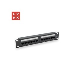 LYNX 10" patch panel 12-port, UTP Cat6, 50µ, nestíněný, černý