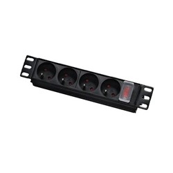 10" rozvodný panel LEXI-net 4x230V, vypínač, indikátor napětí, kabel 1,8m, 1U