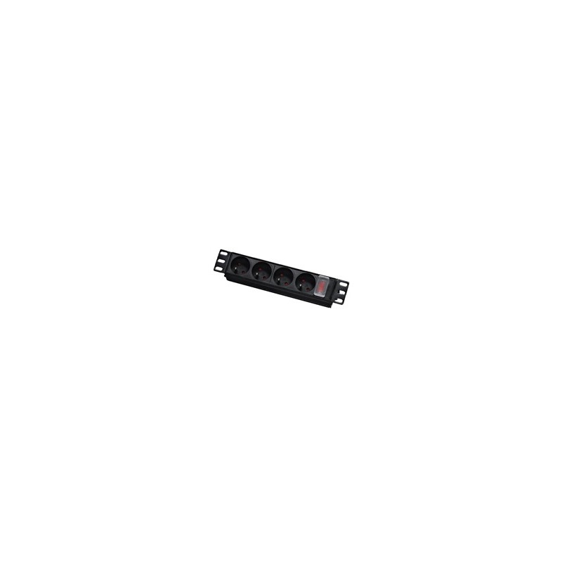 10" rozvodný panel LEXI-net 4x230V, vypínač, indikátor napětí, kabel 1,8m, 1U