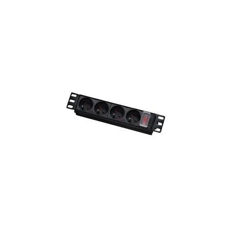 10" rozvodný panel LEXI-net 4x230V, vypínač, indikátor napětí, kabel 1,8m, 1U