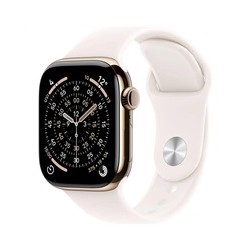 Apple Watch Series 11 GPS + Cellular 42mm Gold Titanium Case with Light Blush Sport Band - S/M