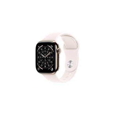 Apple Watch Series 11 GPS + Cellular 42mm Gold Titanium Case with Light Blush Sport Band - S/M