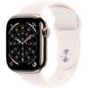 Apple Watch Series 11 GPS + Cellular 42mm Gold Titanium Case with Light Blush Sport Band - S/M