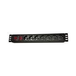 19" rozvodný panel LEXI-Net 7x230V, ČSN, vypínač, proudová ochrana, kabel 3m, 1,5U