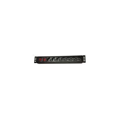 19" rozvodný panel LEXI-Net 7x230V, ČSN, vypínač, proudová ochrana, kabel 3m, 1,5U