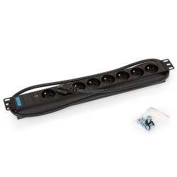 TRITON 19" rozvodný panel 8x230V - 2m, kontrolka, černý