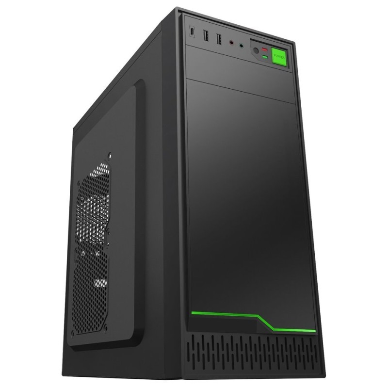 EUROCASE skříň ML N6-500B, Midi Tower, 1xUSB-C, 2xUSB 3.0, 2x audio, bez zdroje