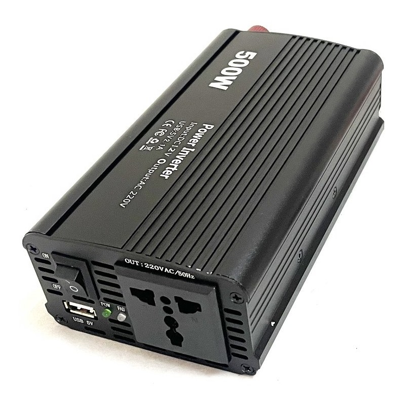 EUROCASE měnič napětí DY-8109-12, AC/DC 12V/230V, 500W, USB