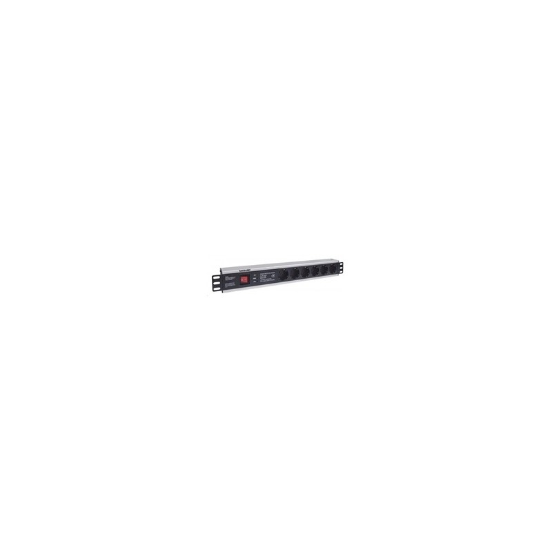 Intellinet 19" 1.5U Rackmount 6-Way Power Strip - German Type, rozvodný panel, 6x DE zásuvka, 3m kabel,přepěťová ochrana