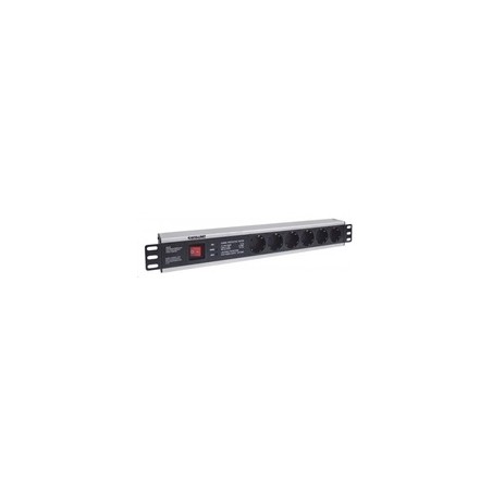 Intellinet 19" 1.5U Rackmount 6-Way Power Strip - German Type, rozvodný panel, 6x DE zásuvka, 3m kabel,přepěťová ochrana