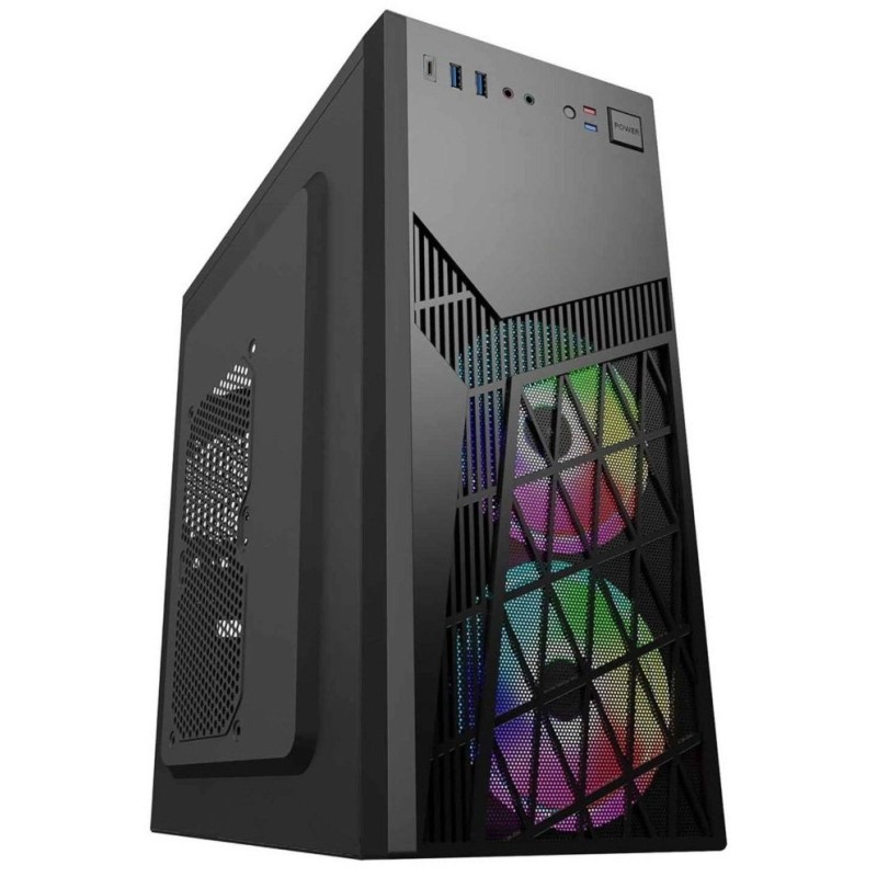 EUROCASE skříň ML N6-560B, ATX, 2x USB-A, 1x USB-C, 2x 120mm ARGB Fan, černá