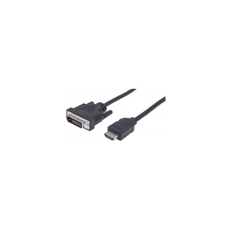 MANHATTAN kabel HDMI Male to DVI-D 24+1 Male, Dual Link, Black, 1,8m