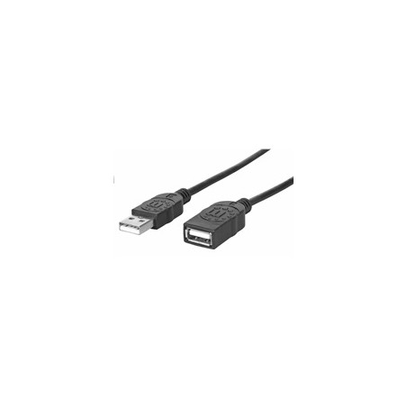 Manhattan USB kabel, USB 2.0, Male na Female, 480 Mbps, 1m, černá